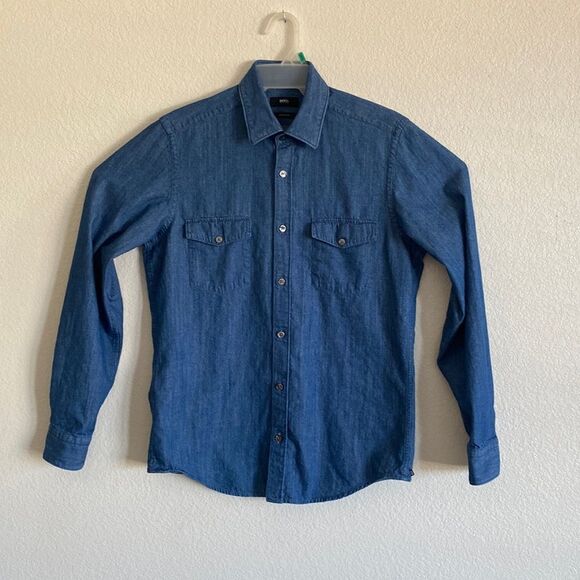 BOSS by Hugo Boss Men’s Denim Buttons Down Shirt Size S - Picture 1 of 5